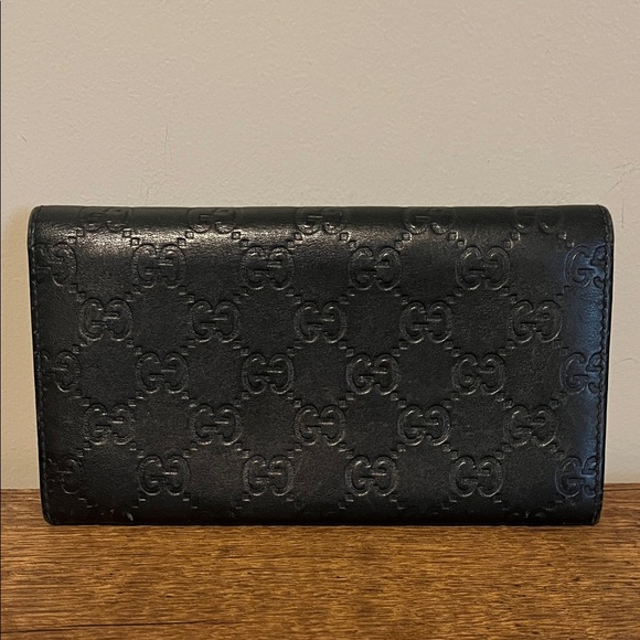 GUCCI Black Guccissima Leather Long Wallet - Picture 2 of 14